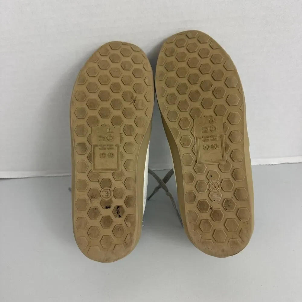 SHU SHOP Kids Paris Sneakers White Gray Pink Star Shoes Size 3